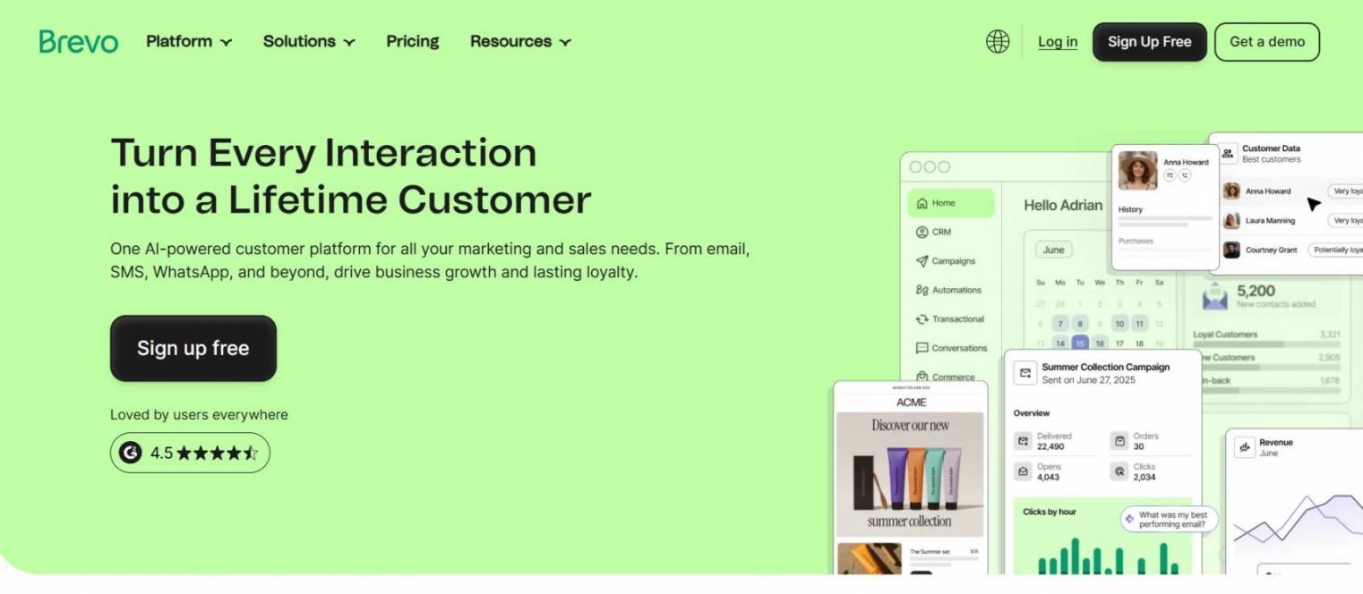 Brevo homepage