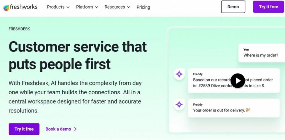 Freshdesk Homepage