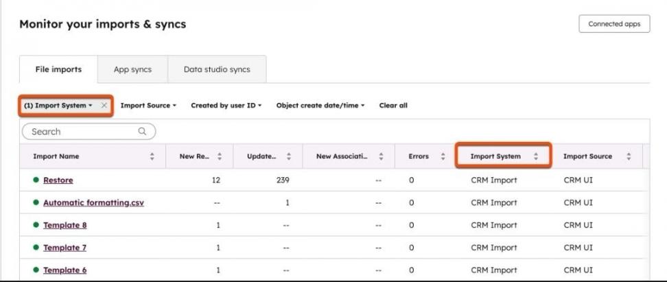 Hubspot contact import