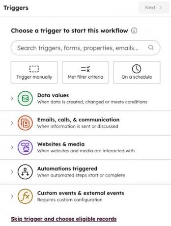 Hubspot crm triggers