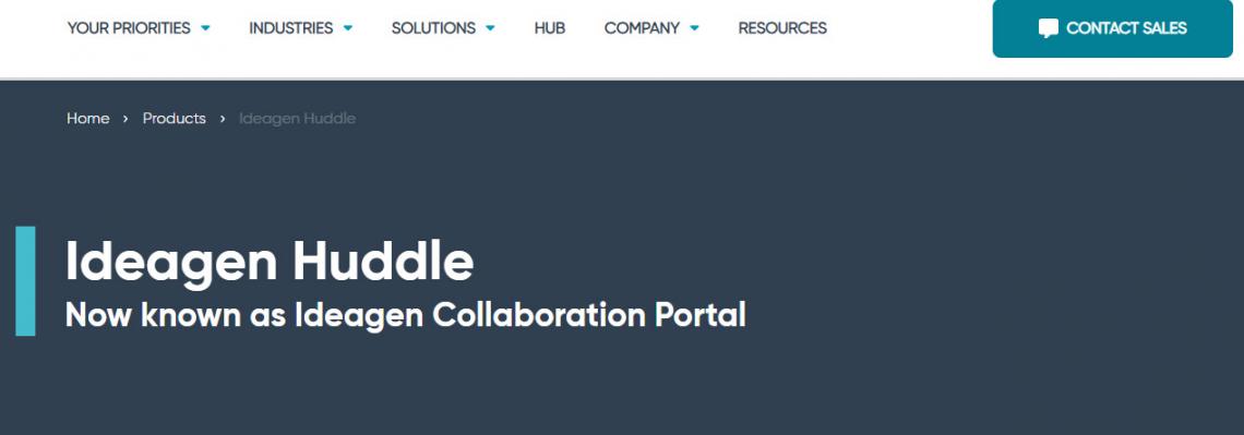 Ideagen Collaboration Huddle Page