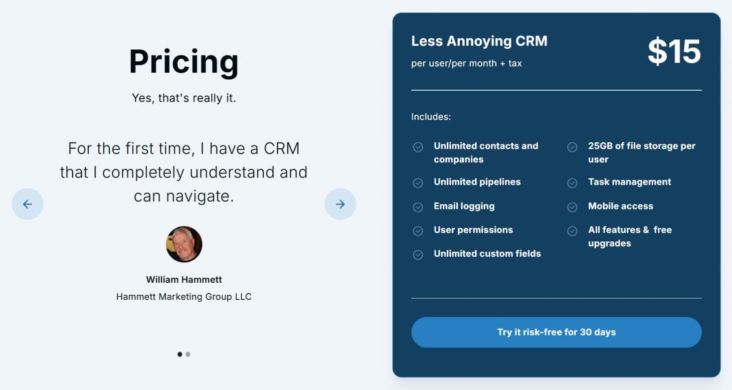 Less Annoying CRM Pricing