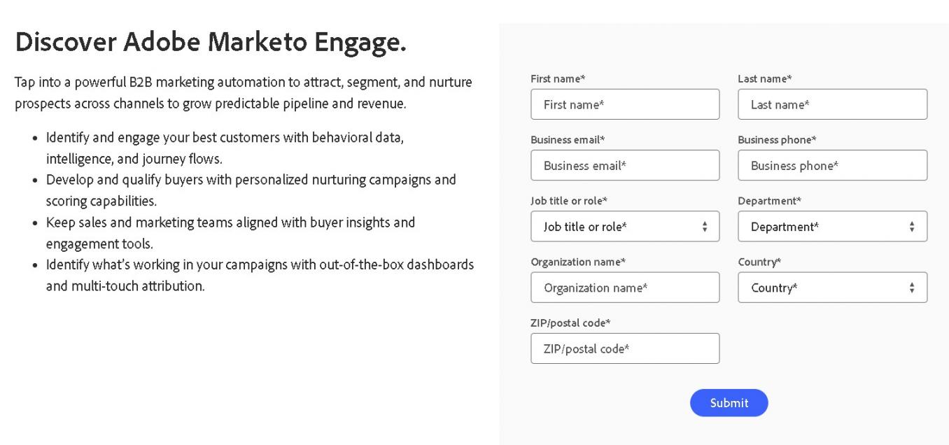 Marketo consultation request