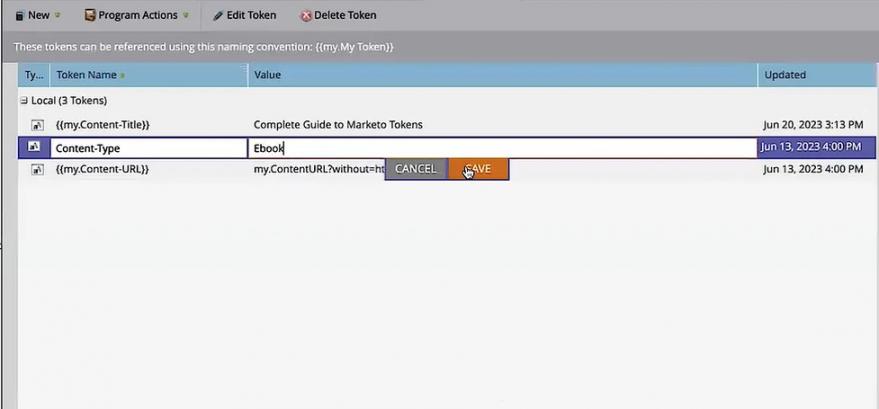 Marketo token