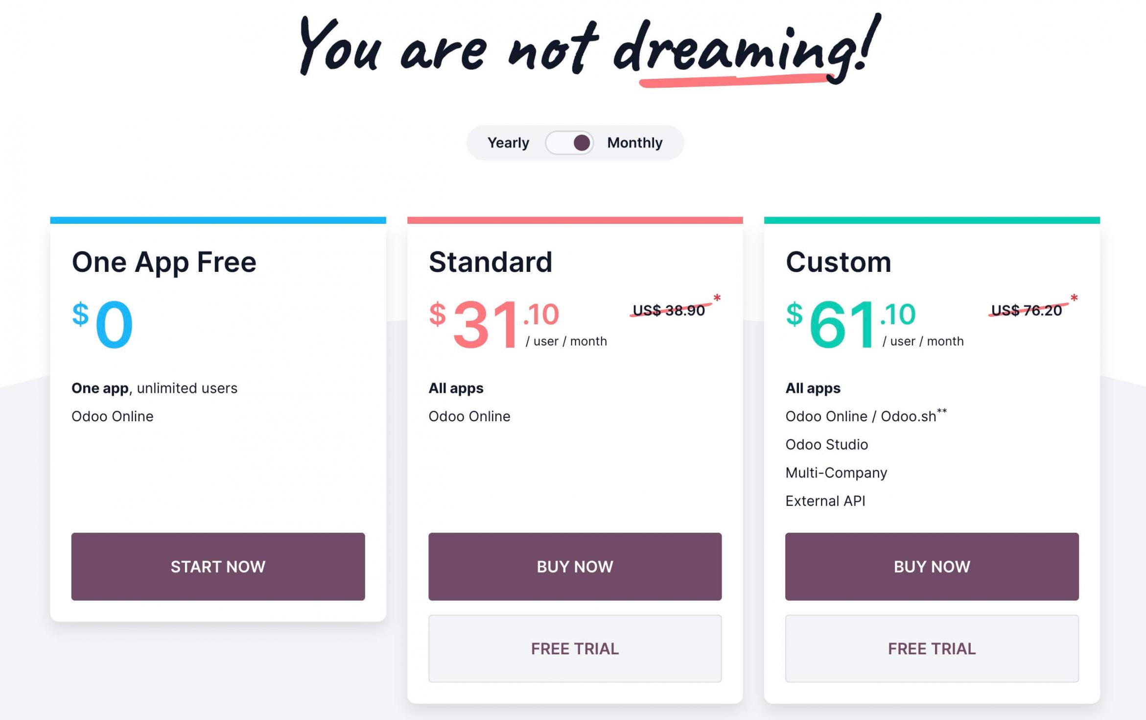 Odoo pricing