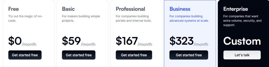 Softr Pricing Plans