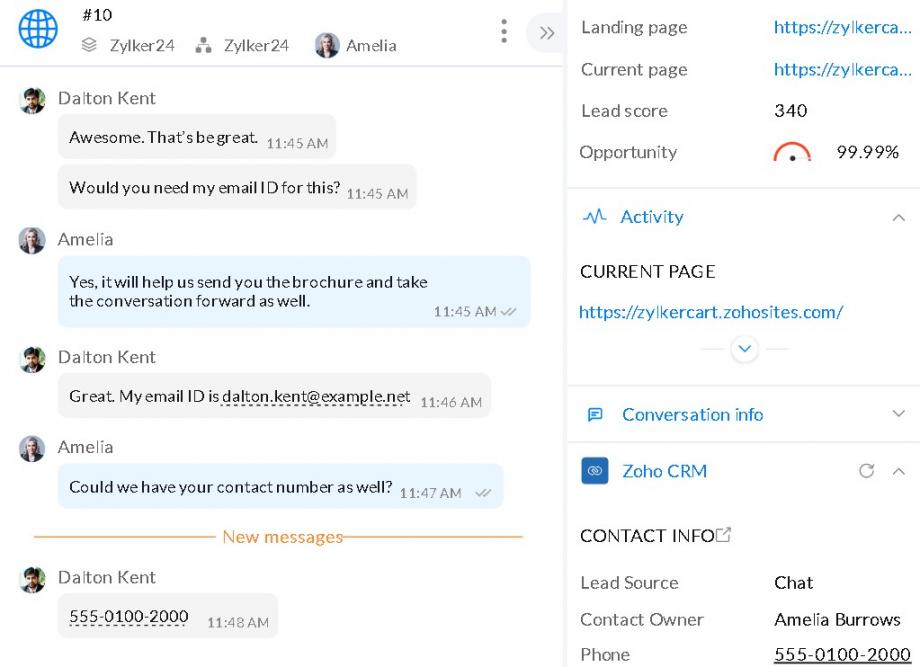 Zoho lead capture