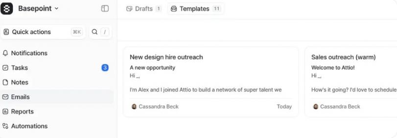 Attio email templates