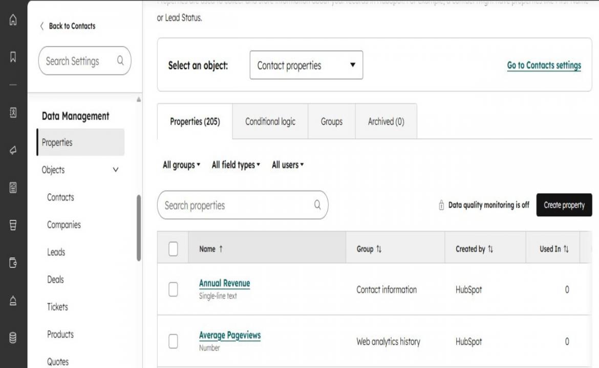 Creating Contact Properties
