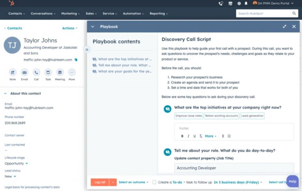 HubSpot playbooks