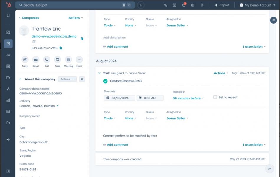 Hubspot dashboard