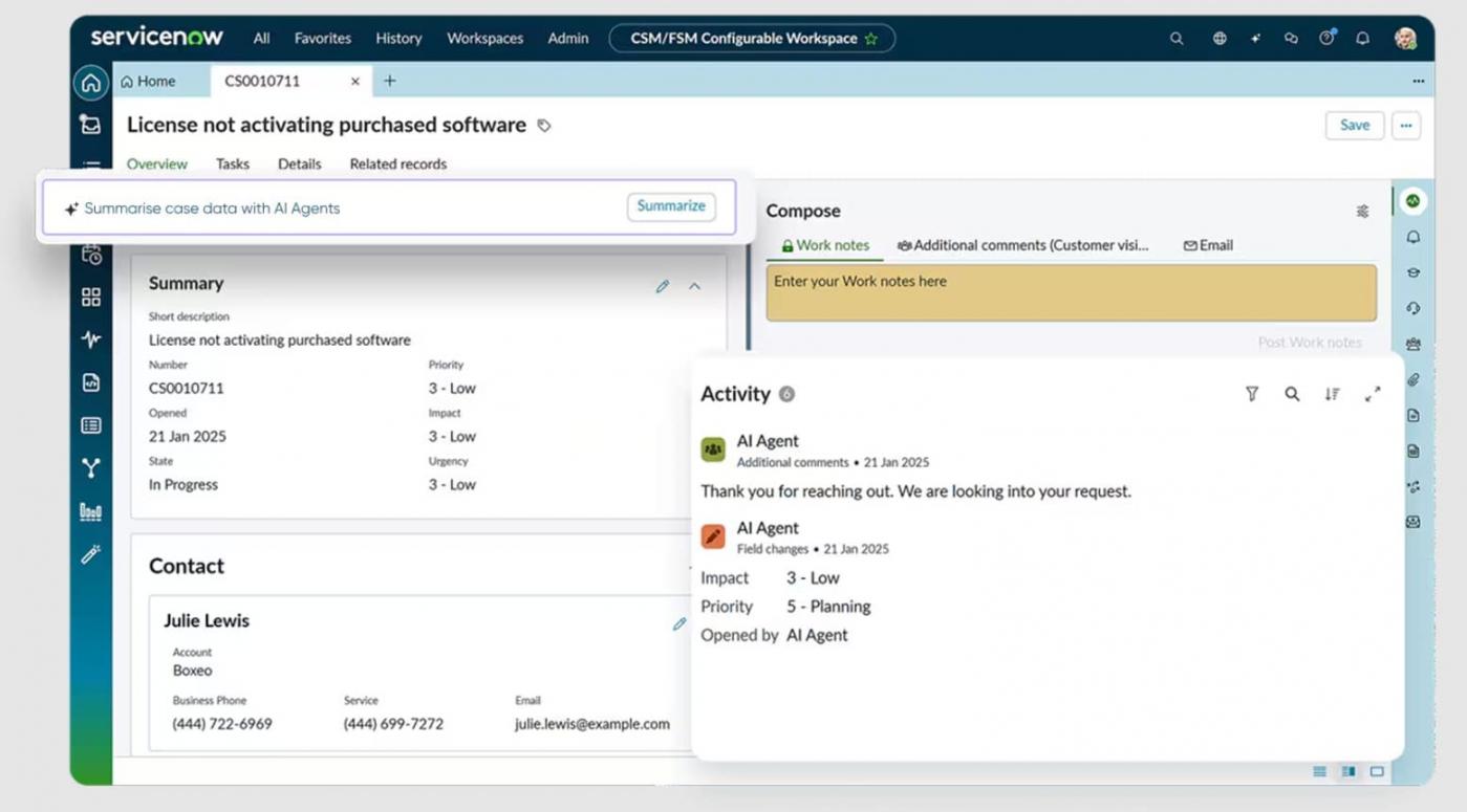 ServiceNow workspace