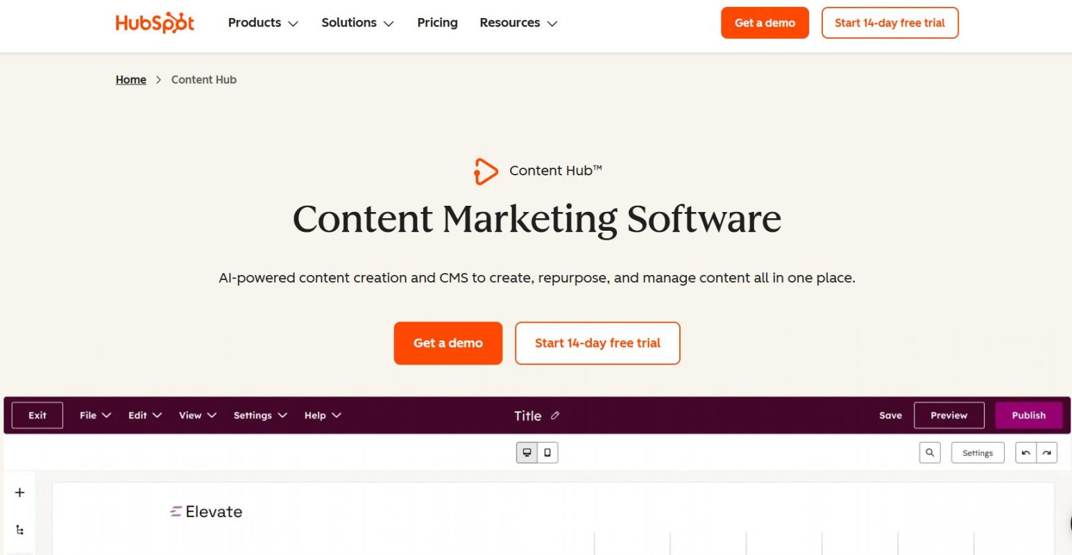 Hubspot content Hub