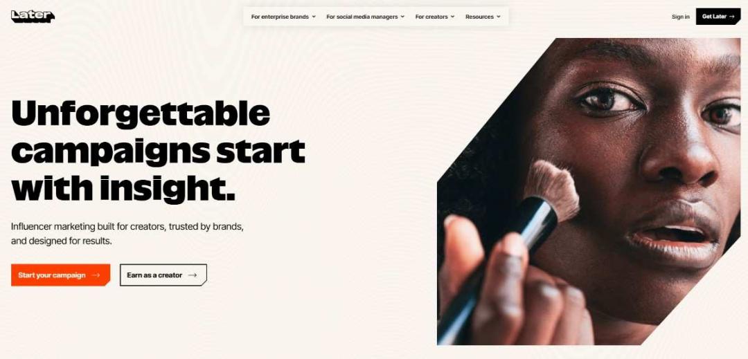 Later homepage