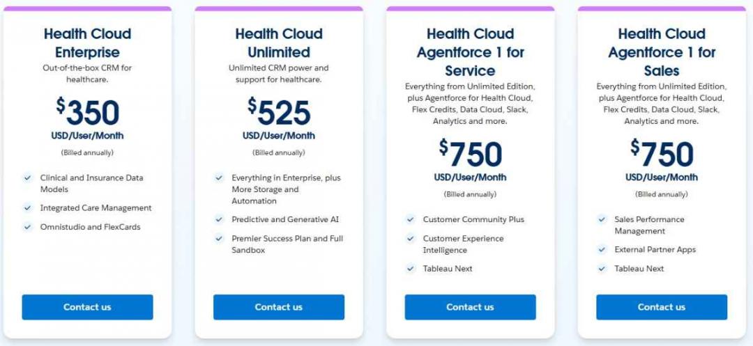 Salesforce Health Cloud pricing