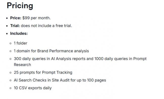 Semrush AI Toolkit Pricing