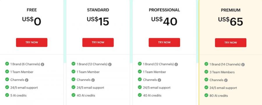 zoho social pricing