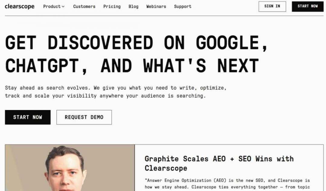 Clearscope page