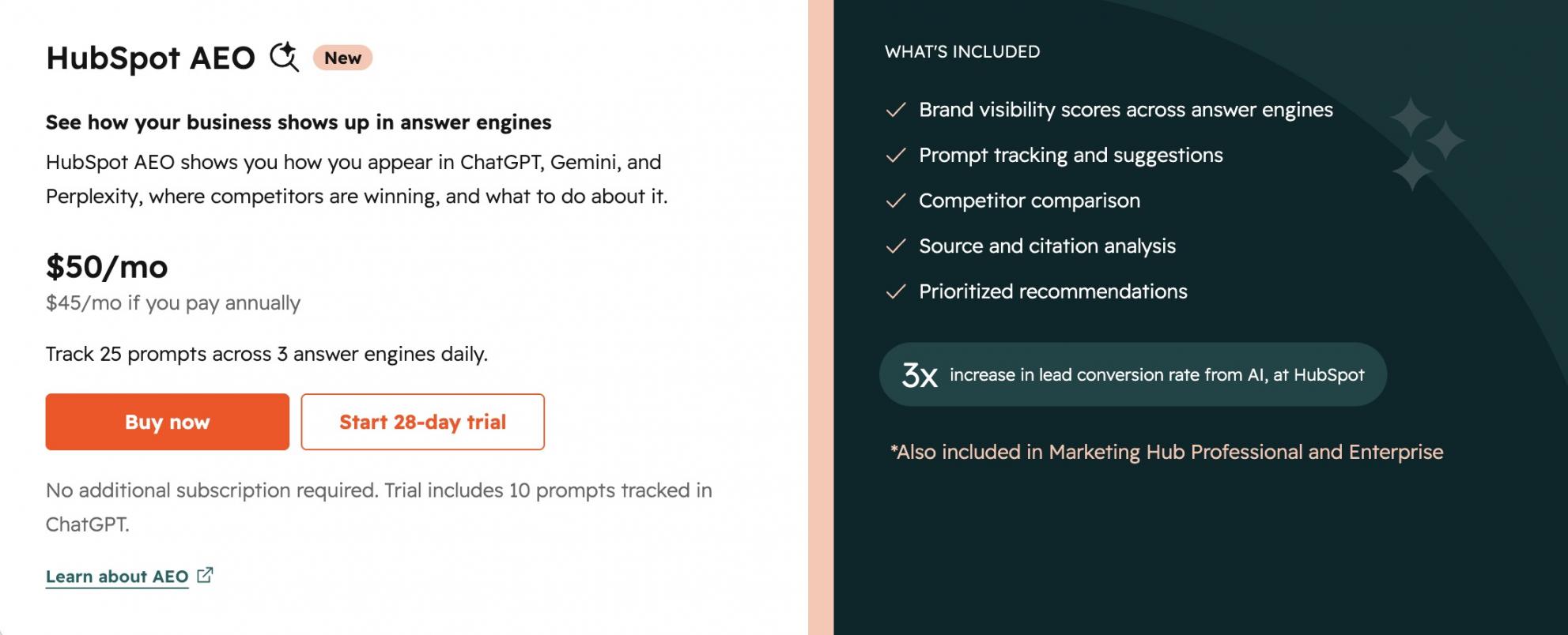 HubSpot AEO Pricing