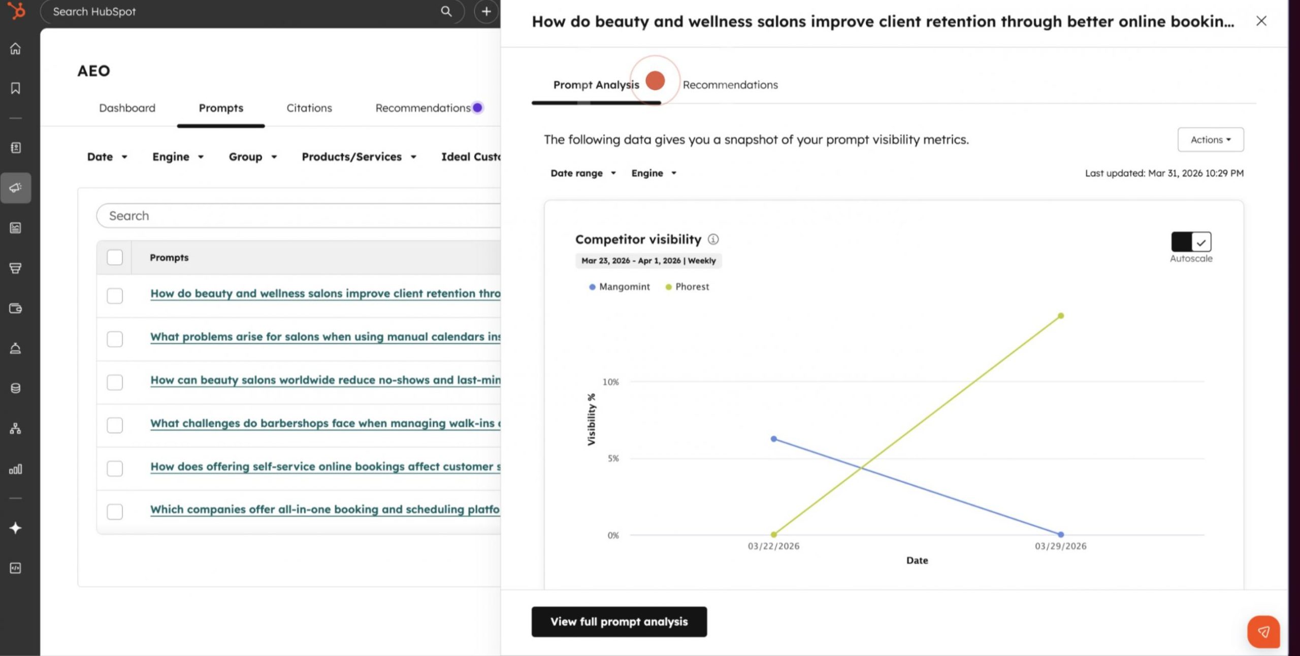 HubSpot Prompt Tracking
