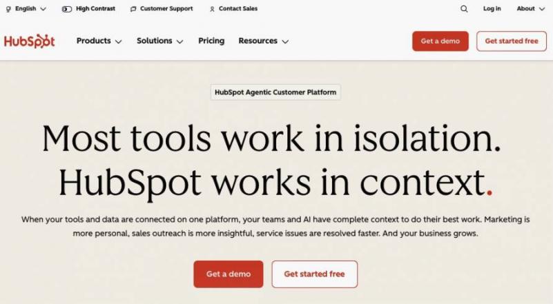 HubSpot homepage