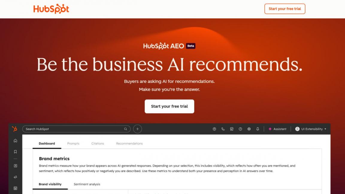 Hubspot AEO page