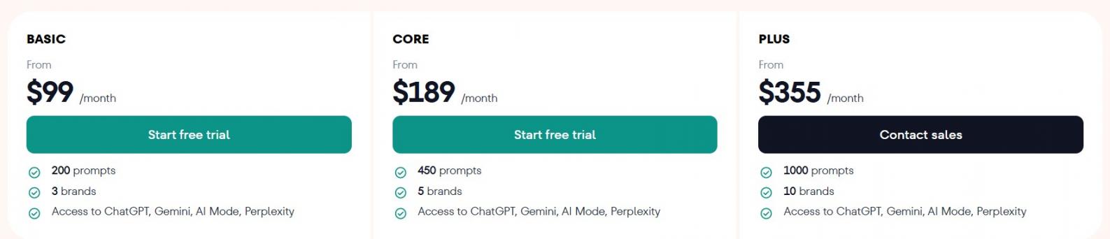 SE Visible pricing