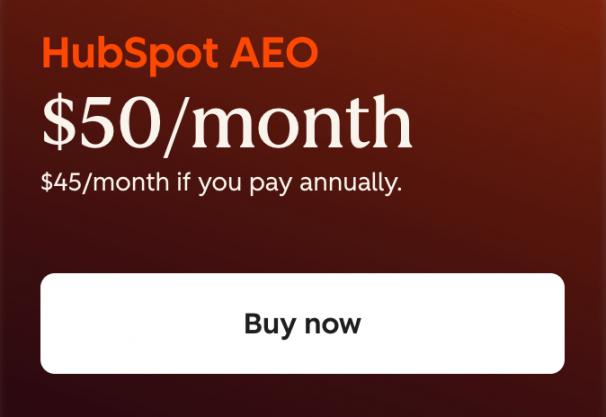 hubspot aeo pricing
