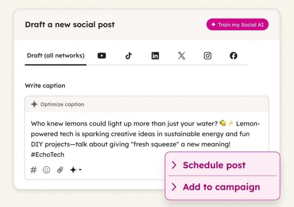HubSpot social media management