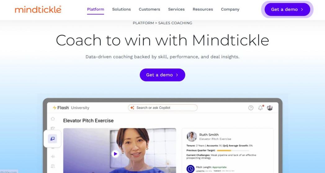 Mindtickle Sales Coaching Software Page