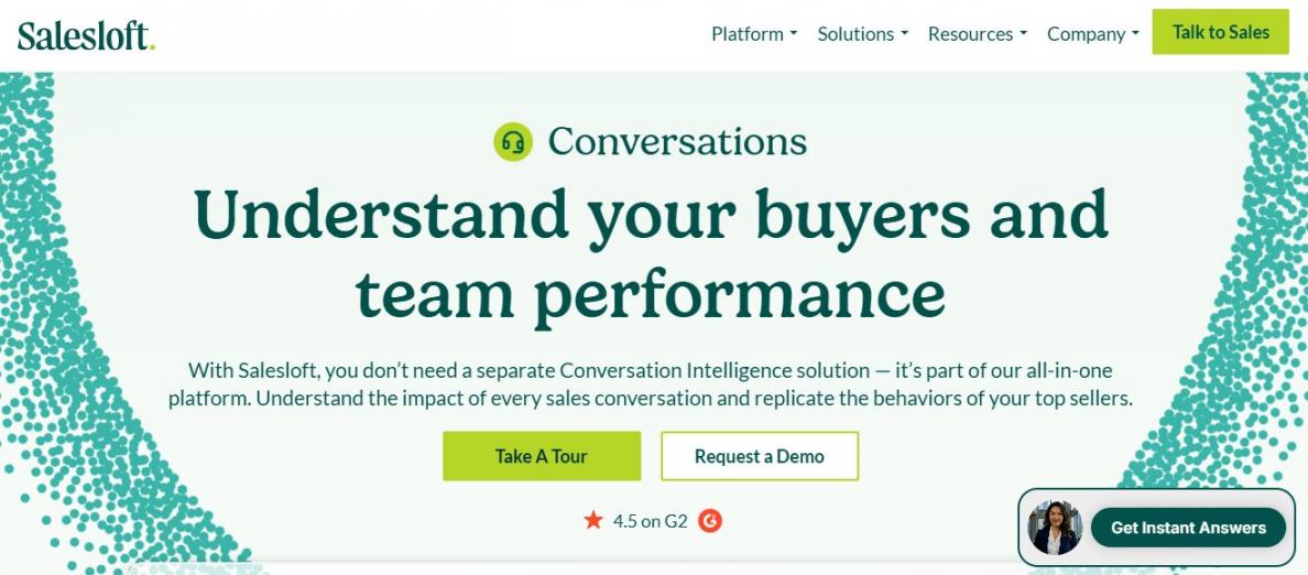 Salesloft Conversation Intelligence Page
