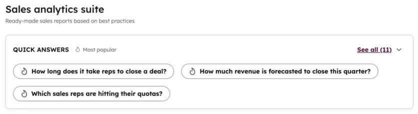 sales quick answers in sales analytics