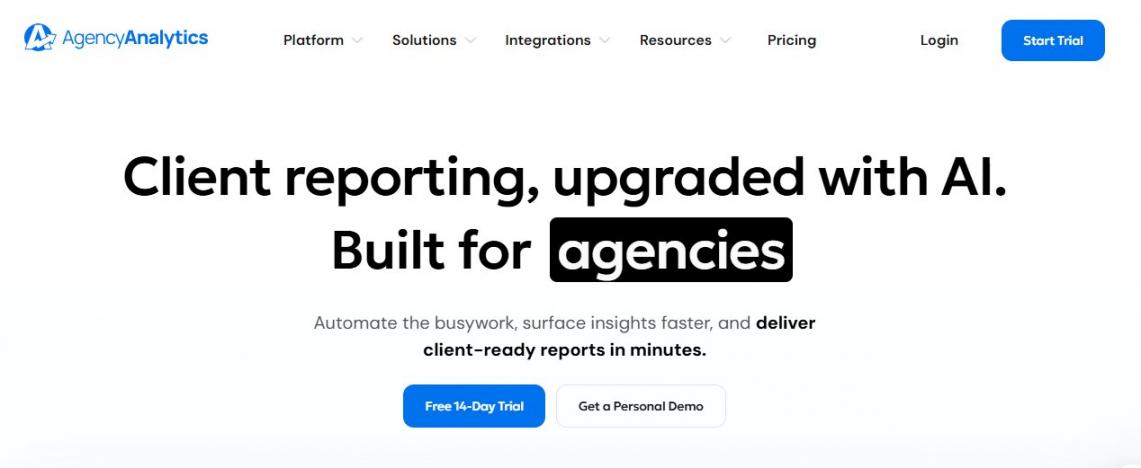 AgencyAnalytics Homepage