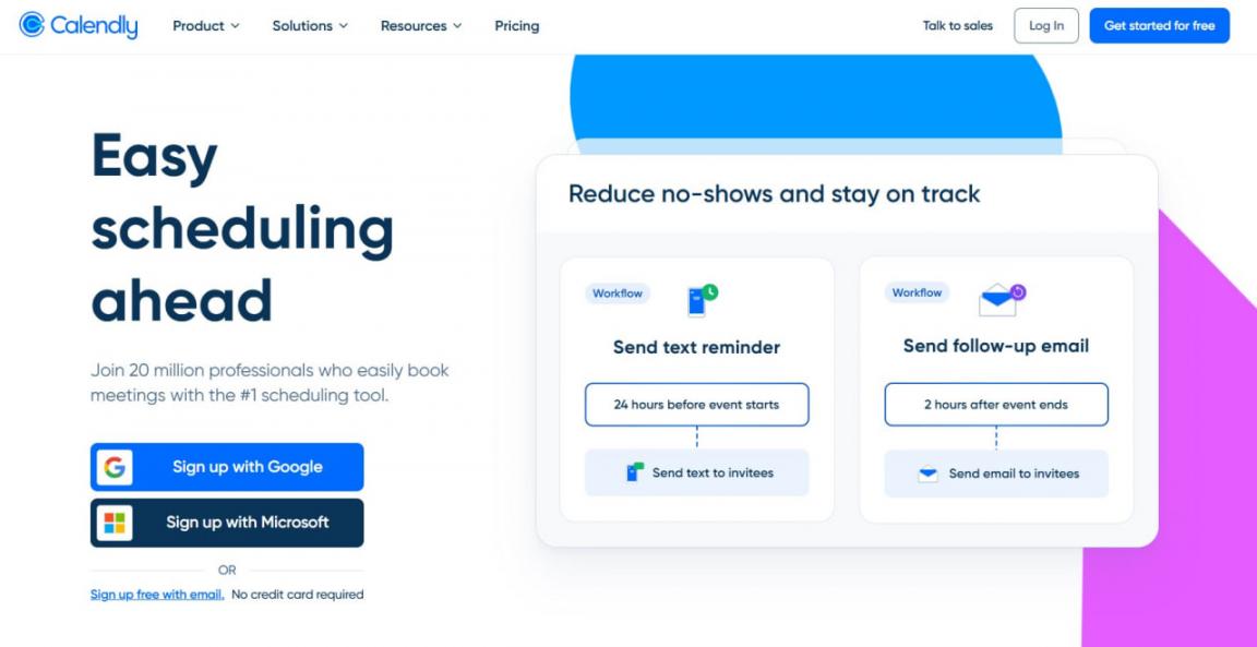 Calendly homepage