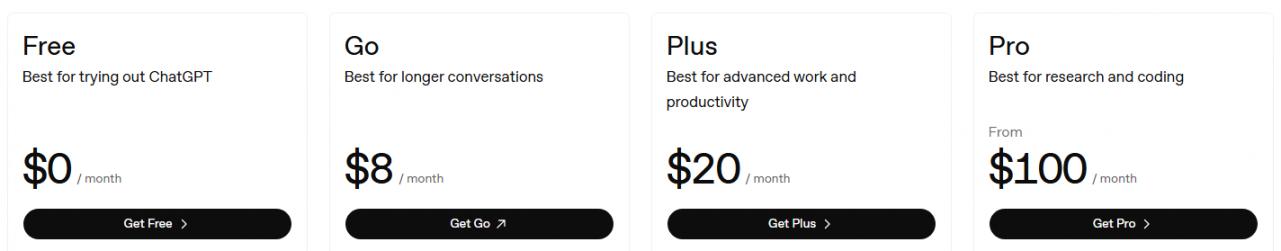 ChatGPT pricing