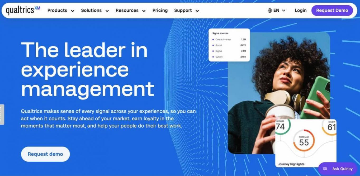 Qualtrics homepage