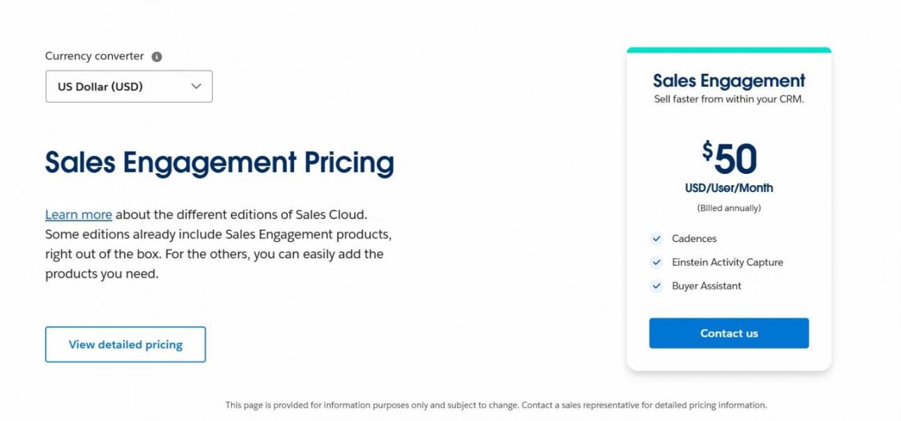 Salesforce Sales Engagement pricing