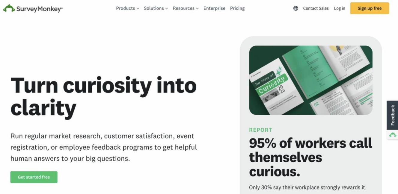 SurveyMonkey homepage