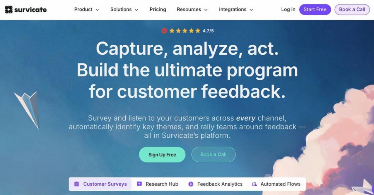 Survicate homepage