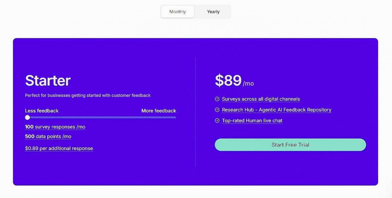 Survicate monthly pricing