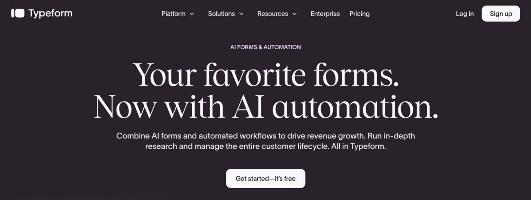 Typeform homepage