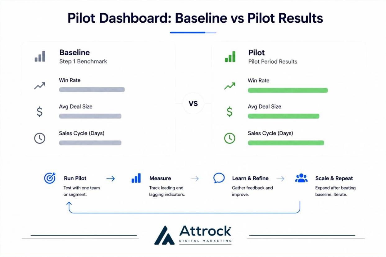 sales enablement pilot results dashboard