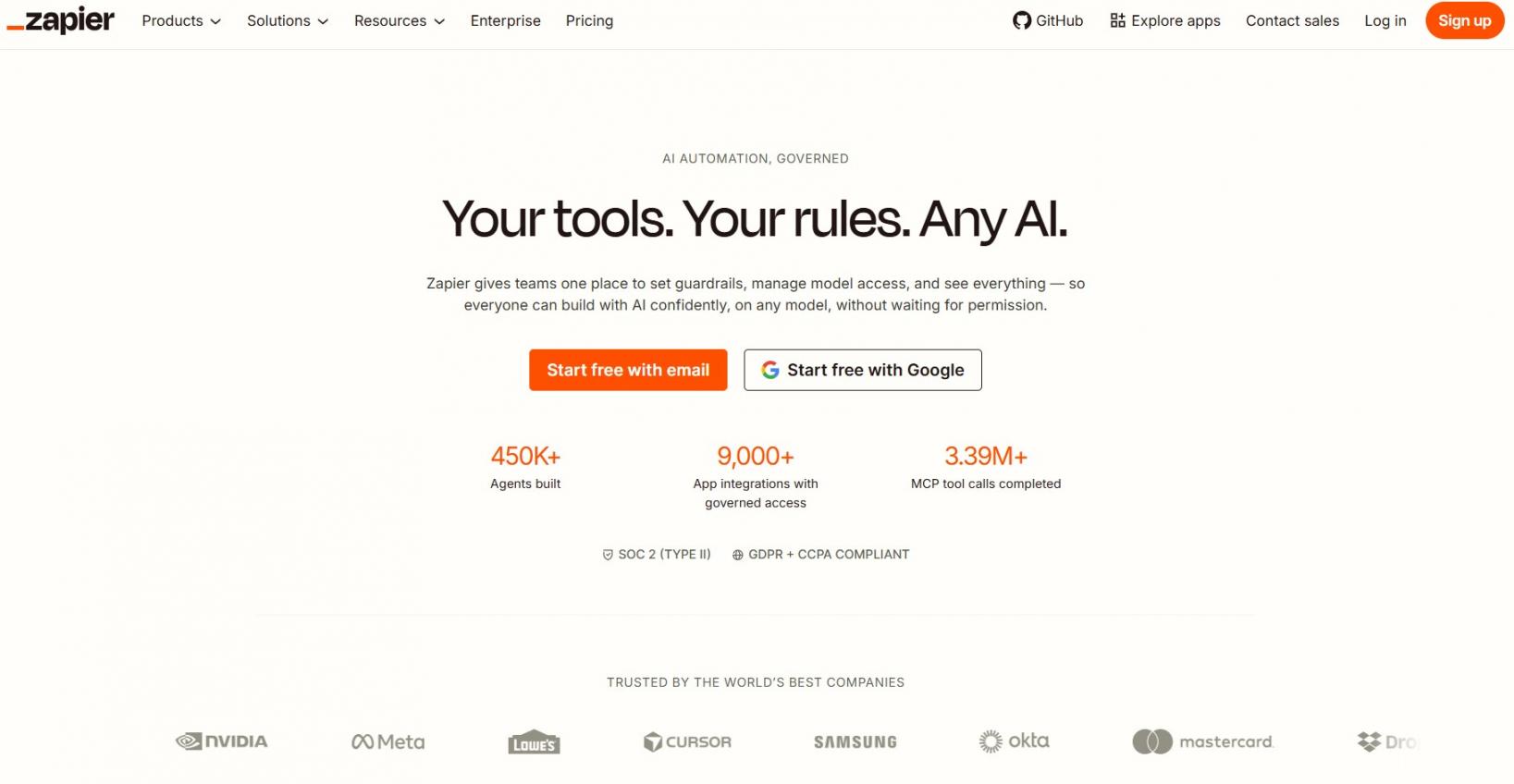 zapier homepage