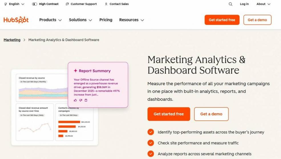 HubSpot dashboard