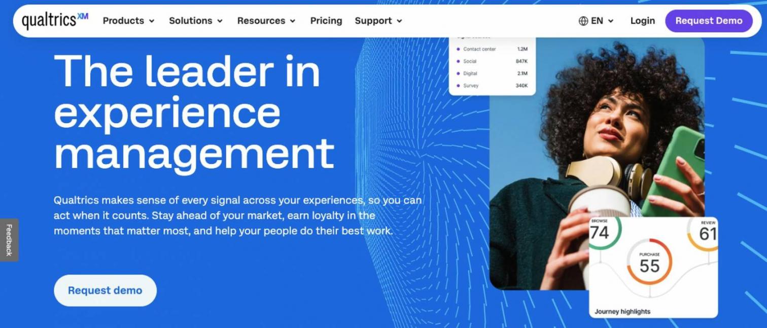 Qualtrics homepage