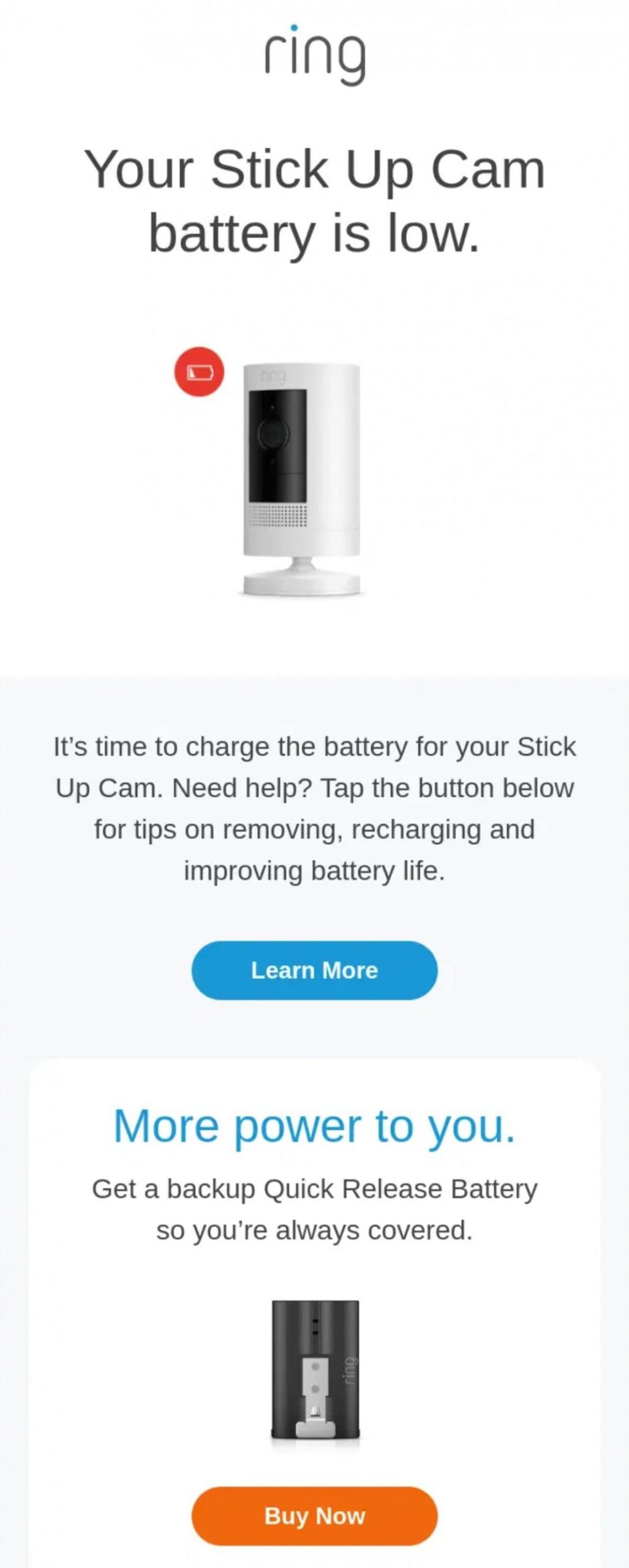 Replenishment email