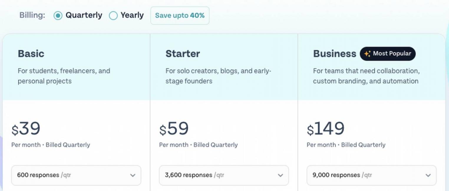 SurveySparrow pricing