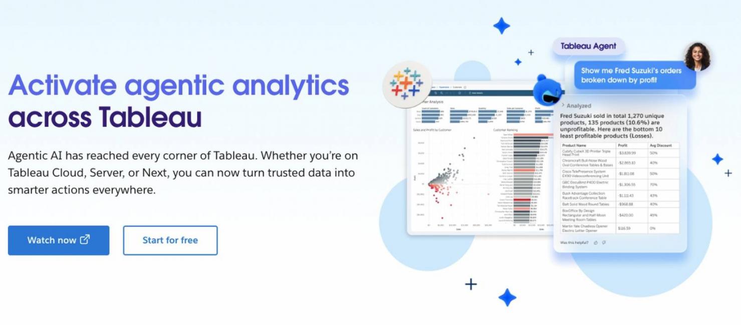 Tableau homepage