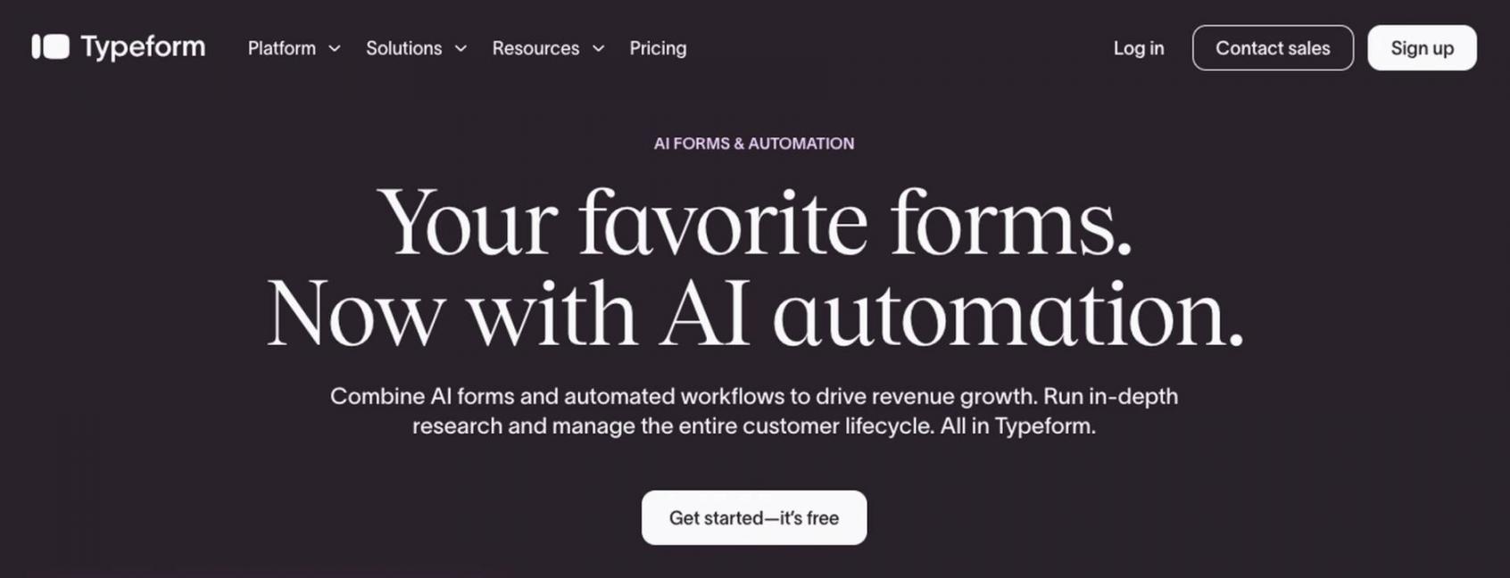 Typeform homepage