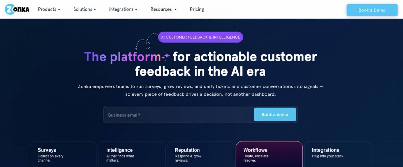 Zonka Feedback homepage